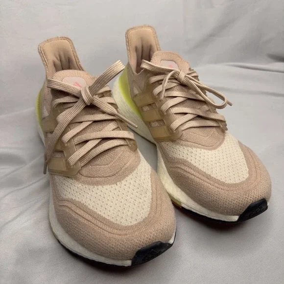 Adidas Trainers Womens 7 UltraBoost 21 Ash Pearl Pink Road Running Light Shoes - Picture 14 of 15